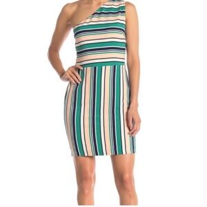 J.O.A. Dress One Shoulder Striped Size Medium Like New